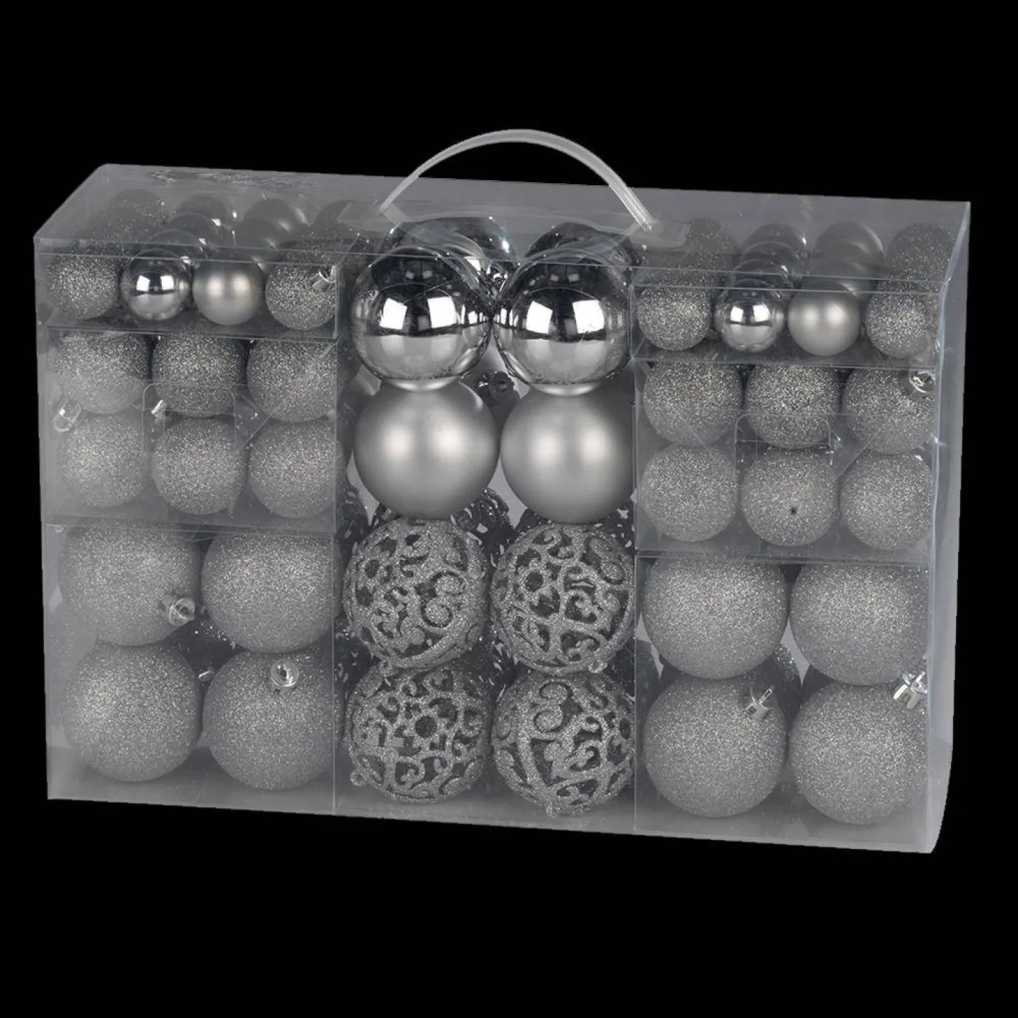 zilveren kerstballen 100 stuks luxe.