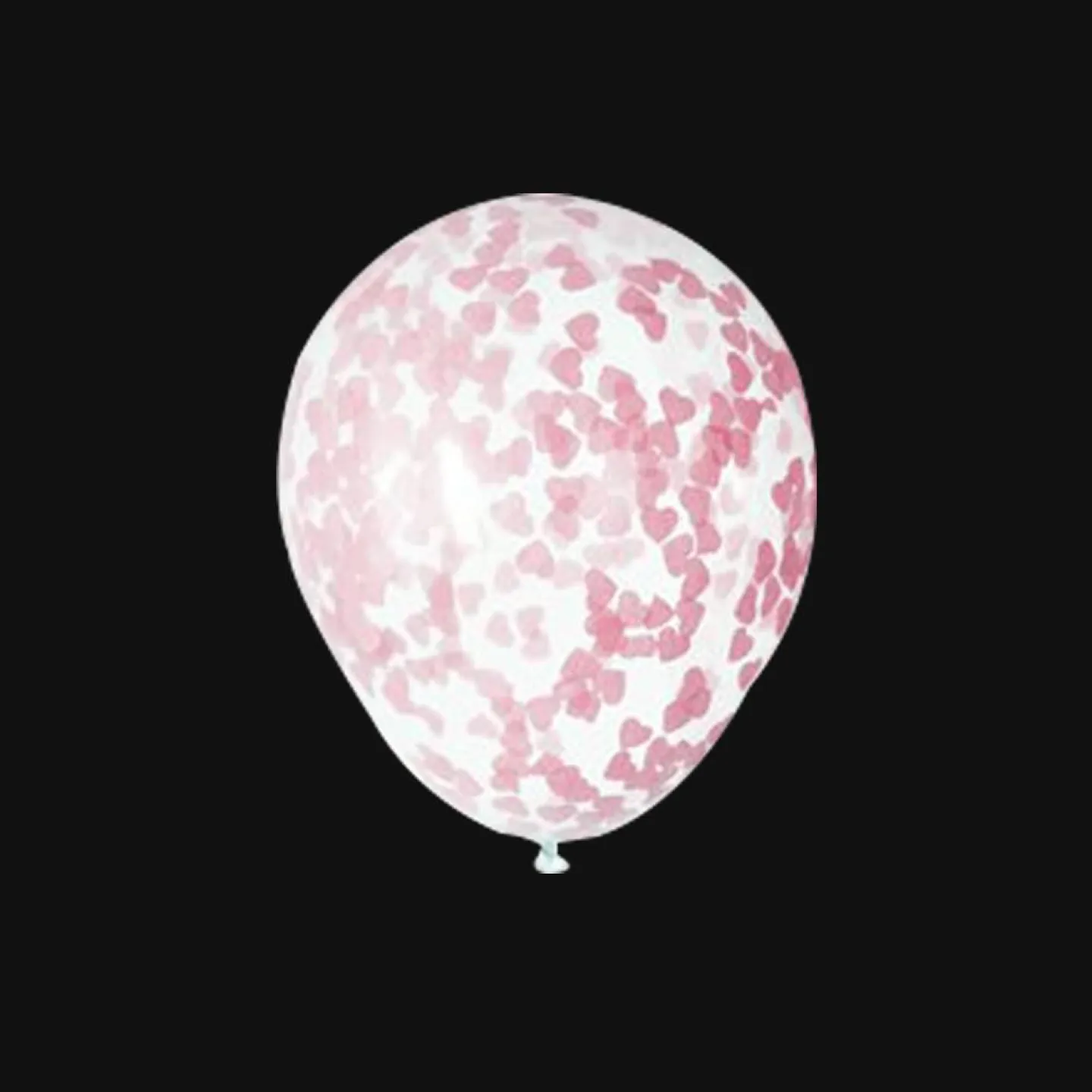 Confetti ballon roze hartjes.
