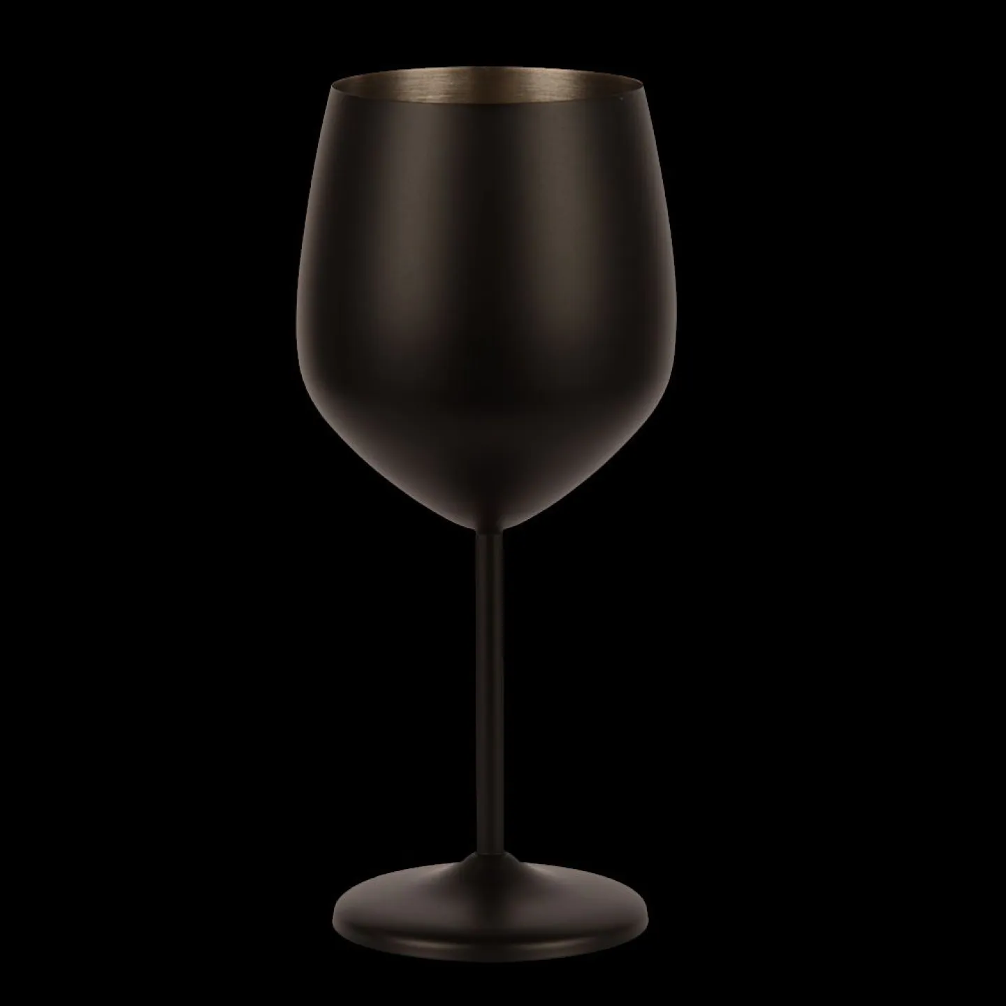Zwart wijnglas RVS.