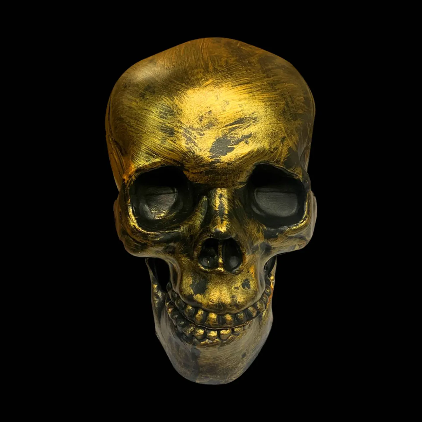 Halloween schedel goud goedkoop.