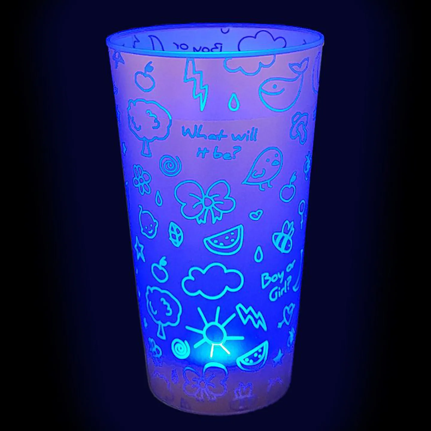 goedkope LED cup gender reveal Blauw.