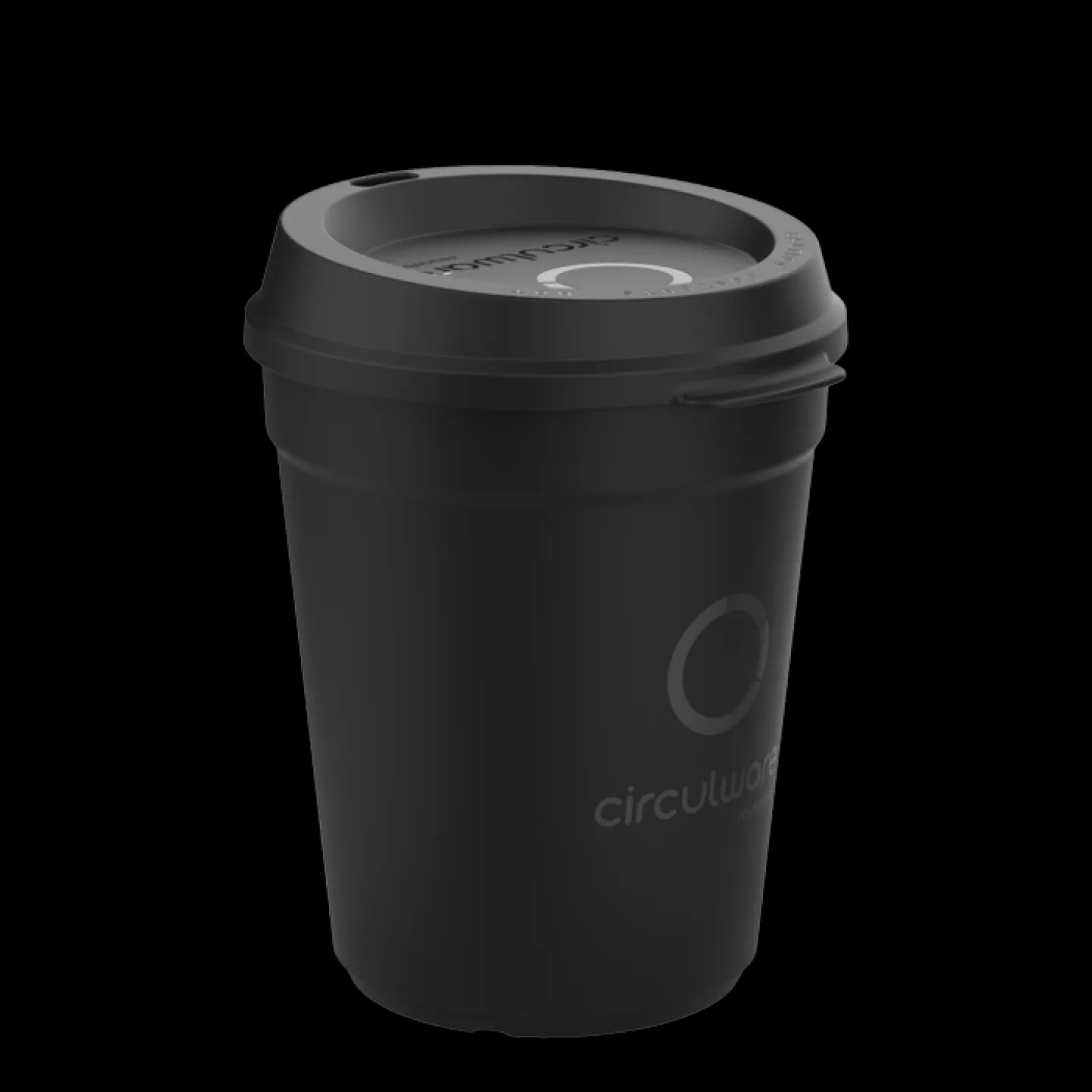 recyclebare koffiebeker 30cl zwart.