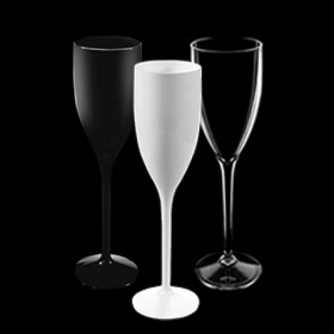 Plastic en kunststof champagneglazen