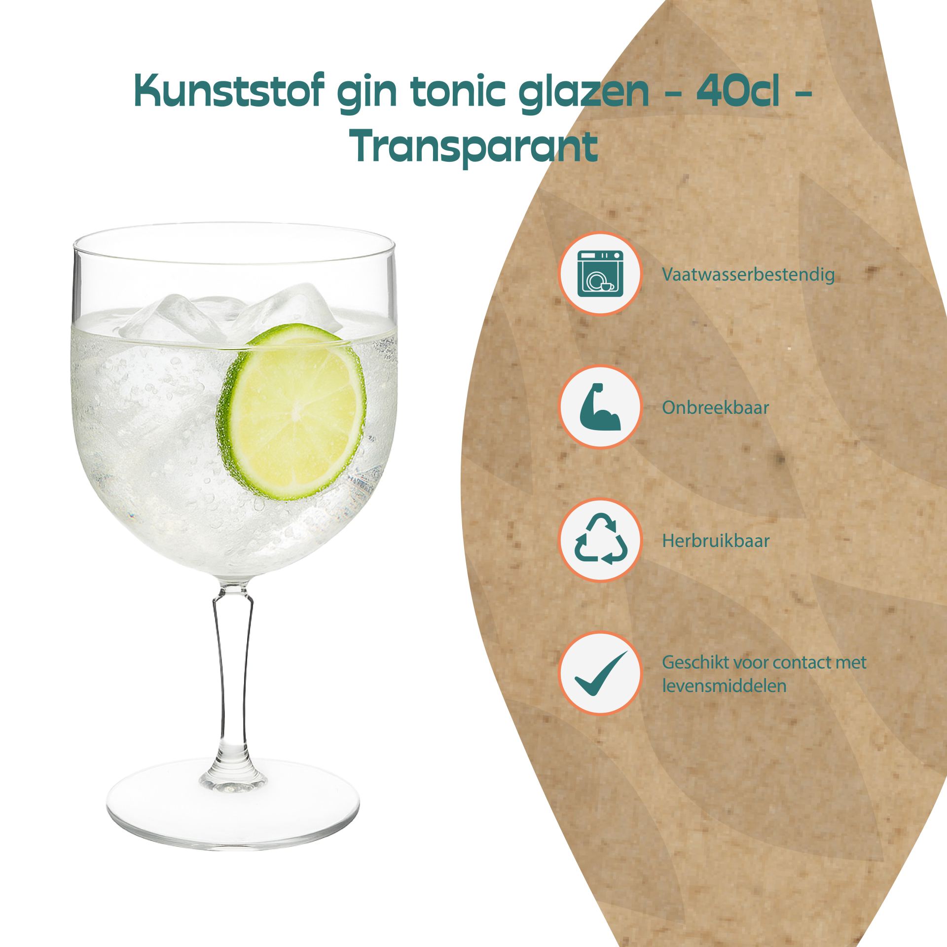 Kunststof gin tonic glas van De Horeca Bazaar