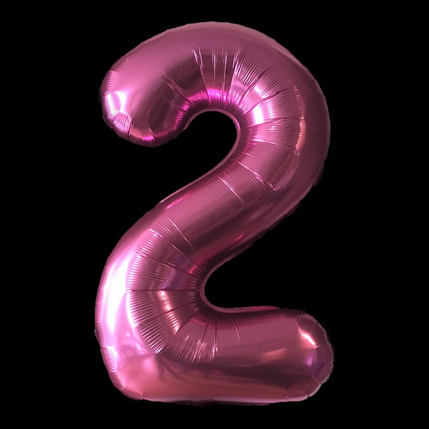 Roze ballonnen cijfer twee folie cijfer