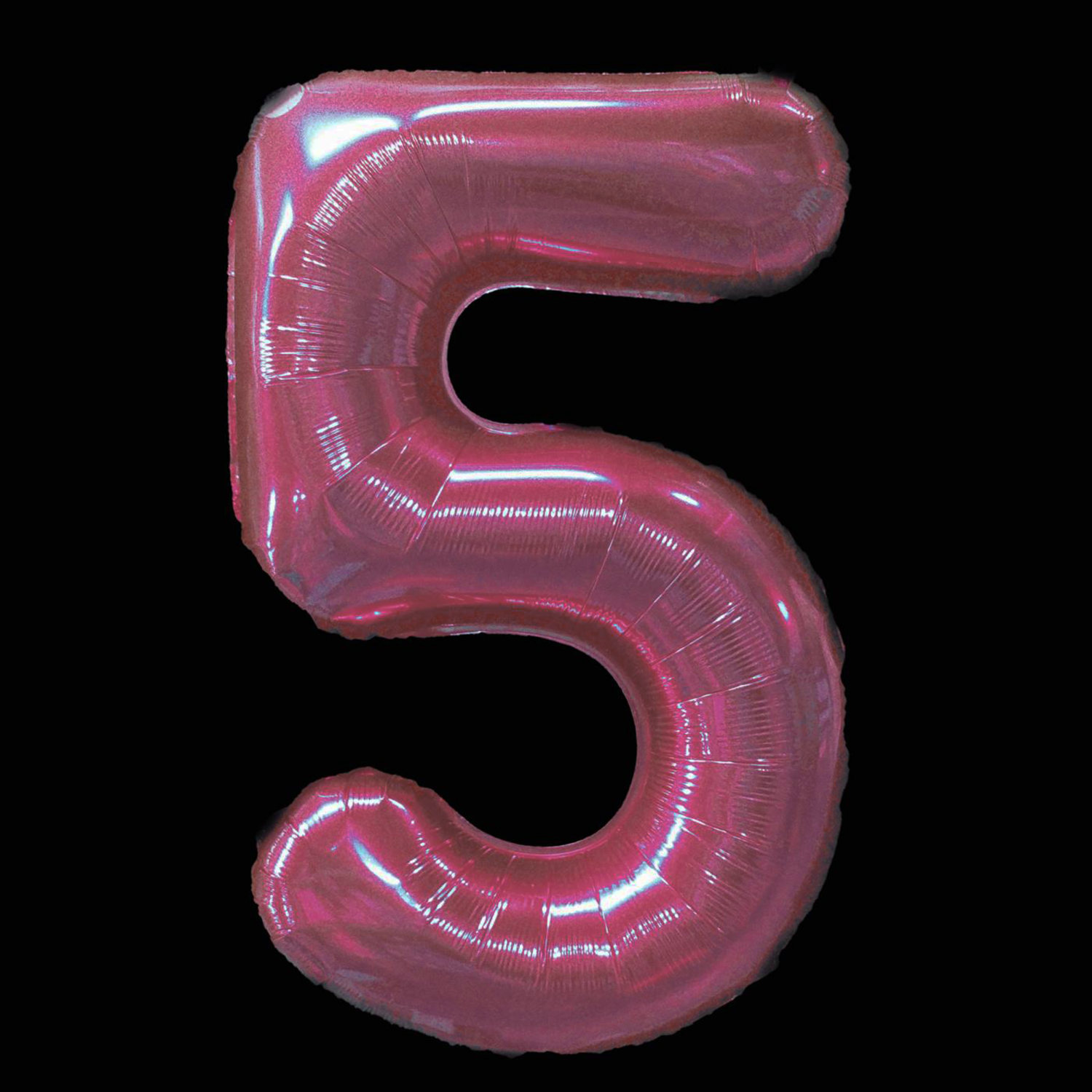 Cijfer ballon roze 97cm Cijfer vijf