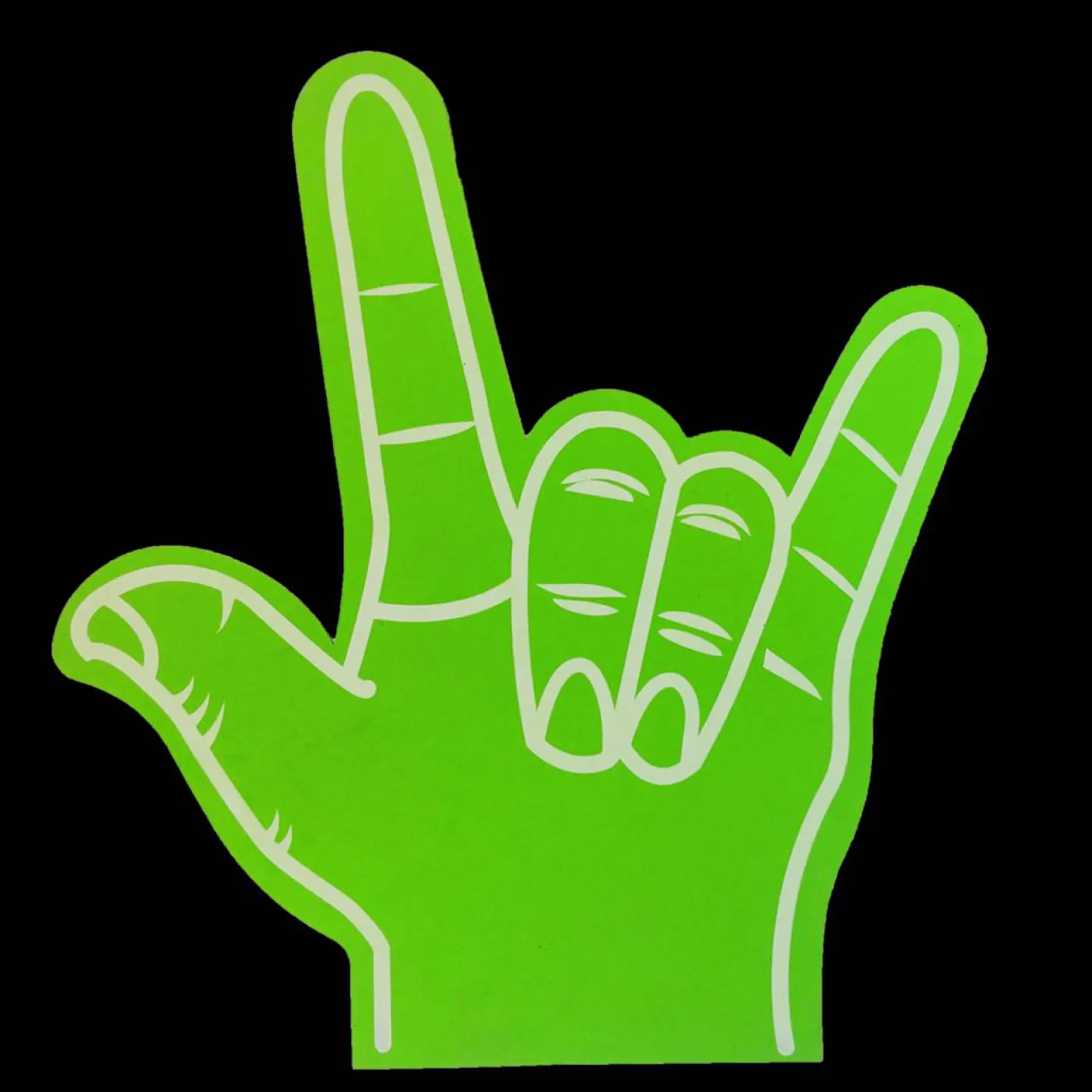 Goedkope grote foam hand groen.