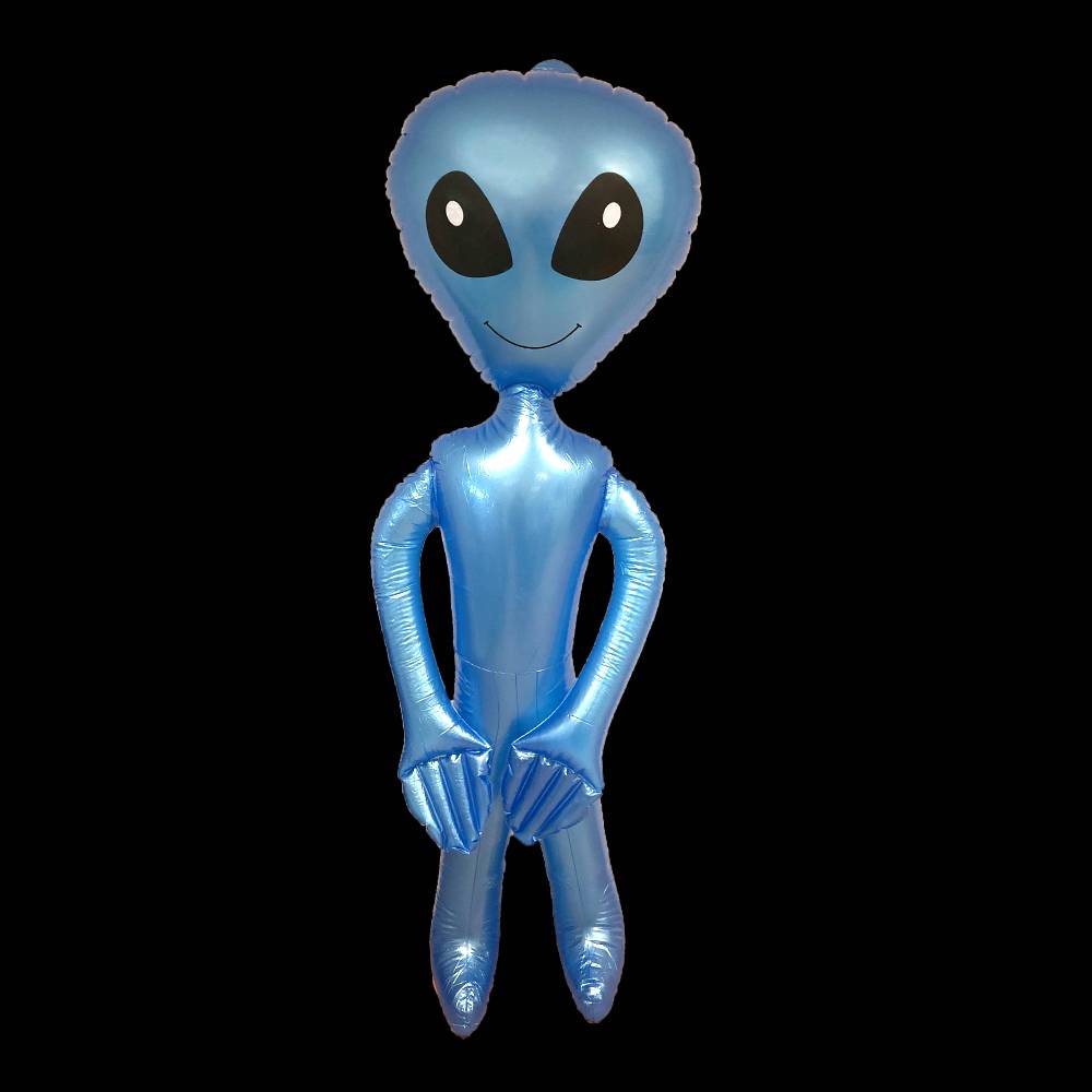 Blauwe opblaas alien kopen