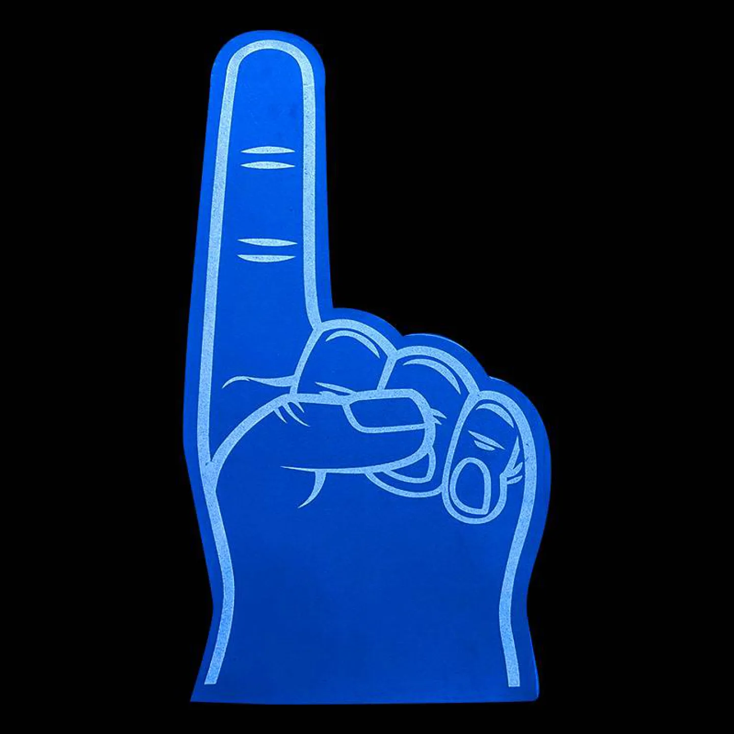 foam handen blauw.
