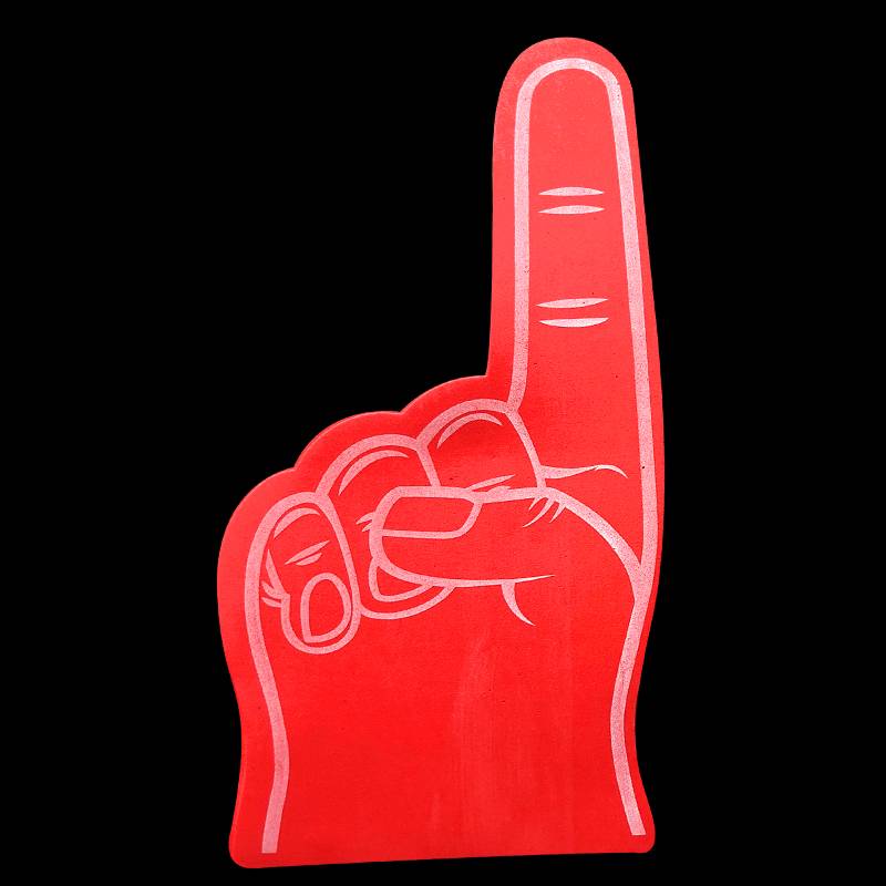 wijsvinger foam hand rood