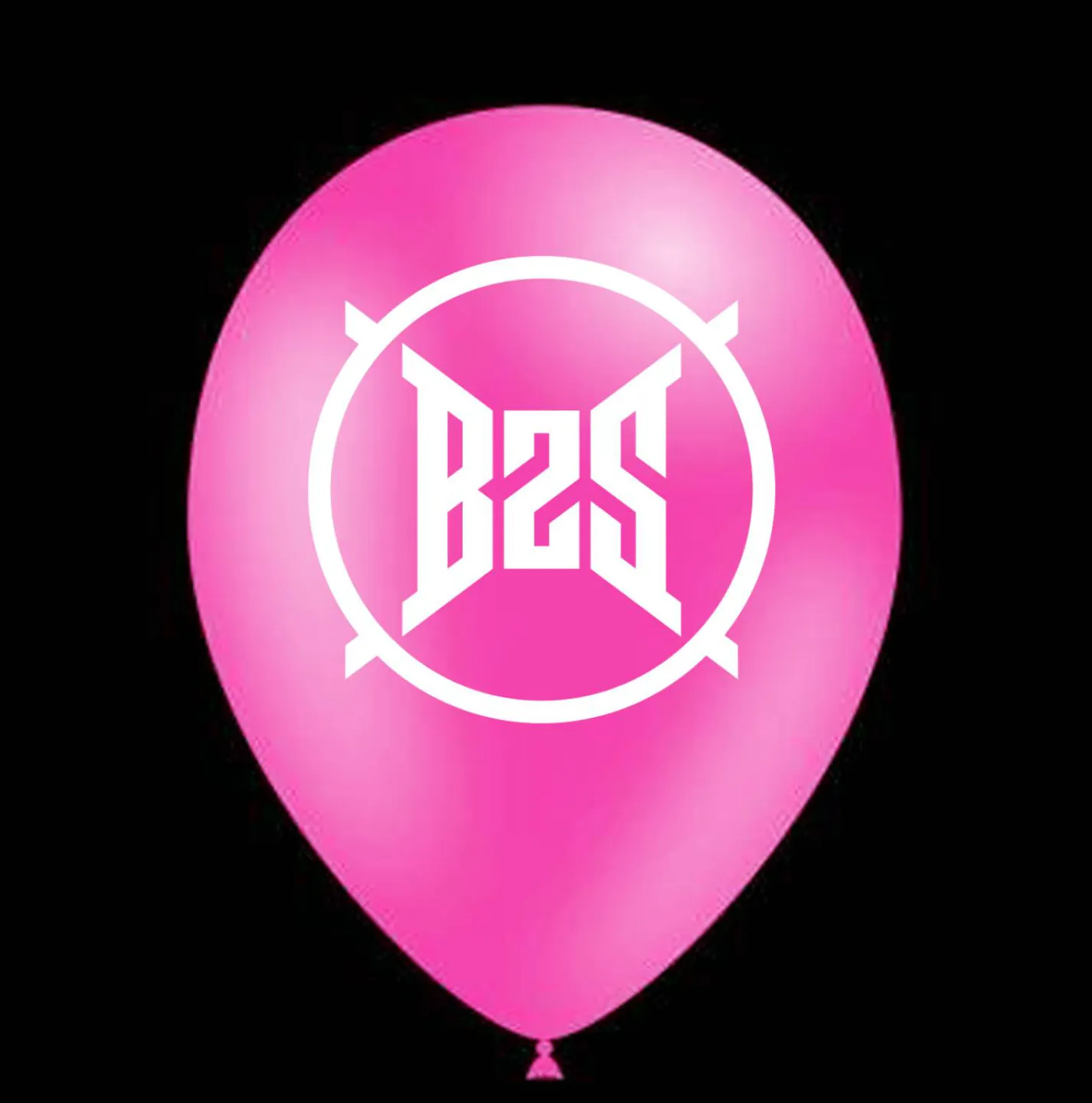 ballon roze bedrukt.