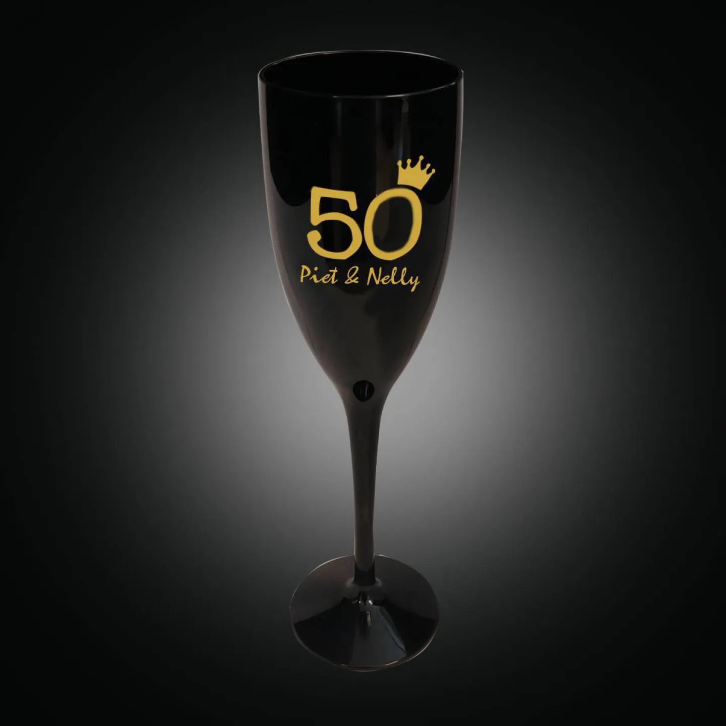kunststof champagneglazen 15cl zwart.