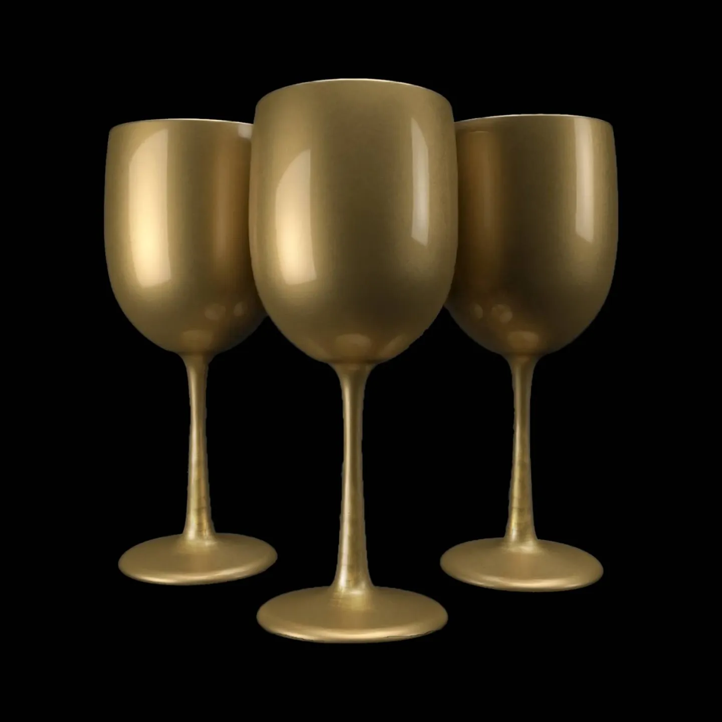 Kunststof wijnglazen 48cl goud.
