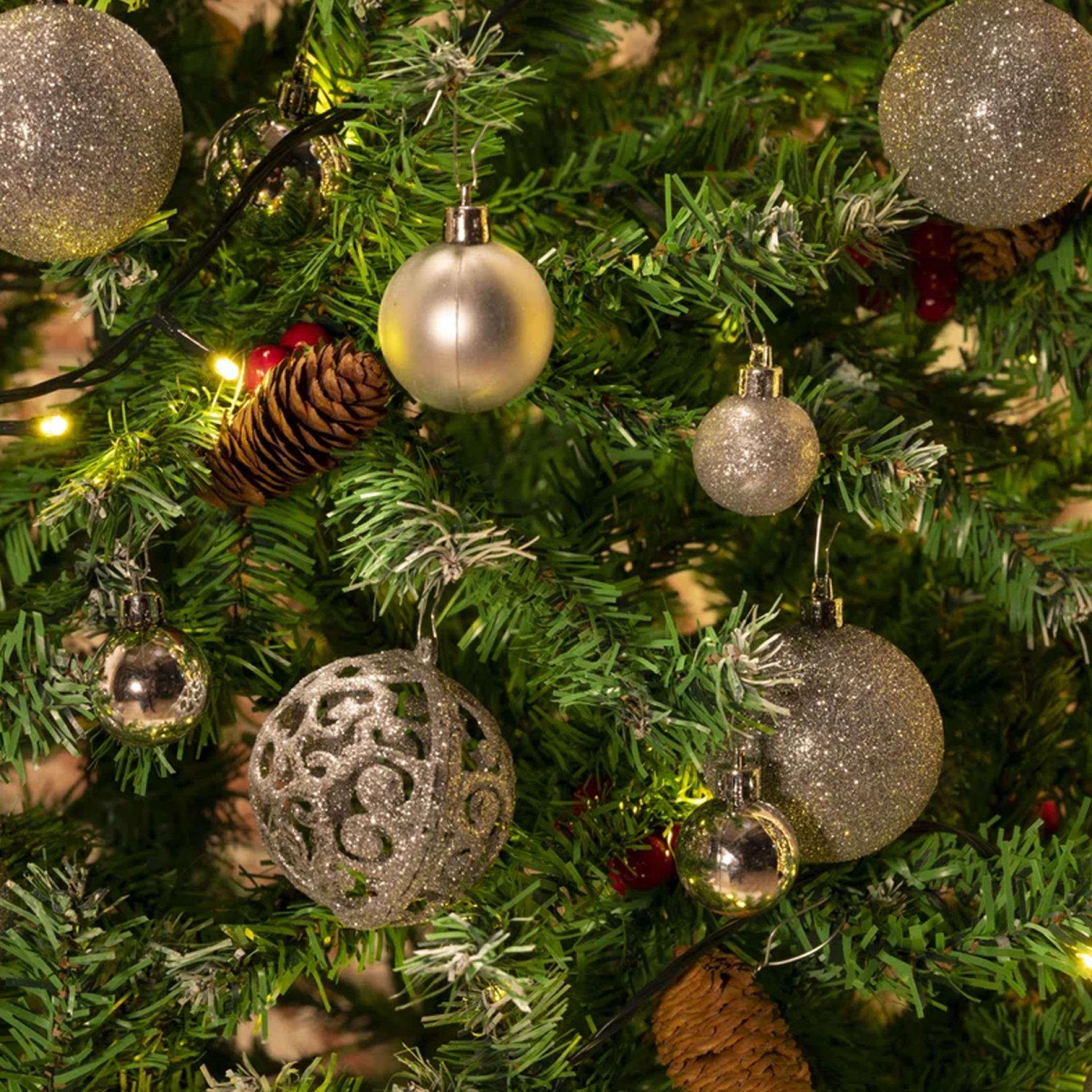 Zilveren kerstballen 100 stuks online