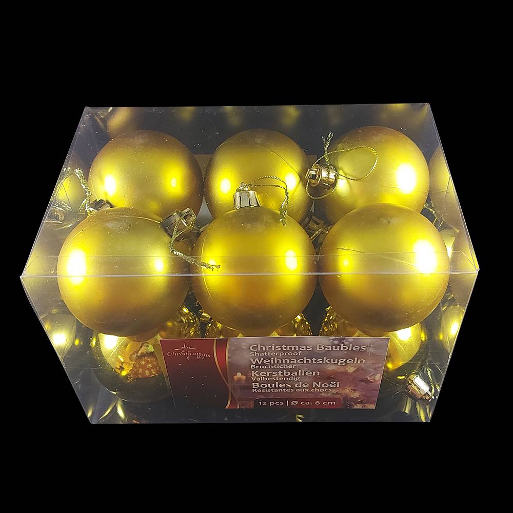 Kerstballen rond goud