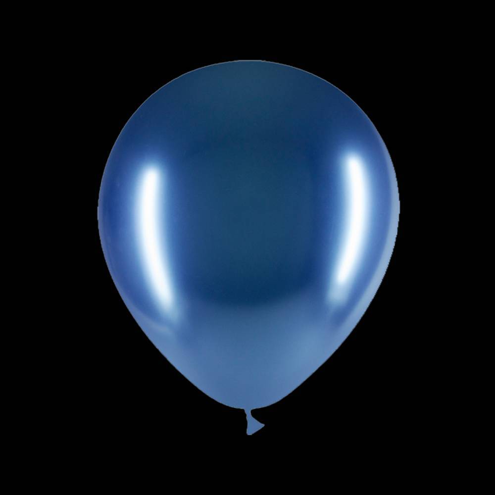 deco ballonnen 30cm chrome blauw