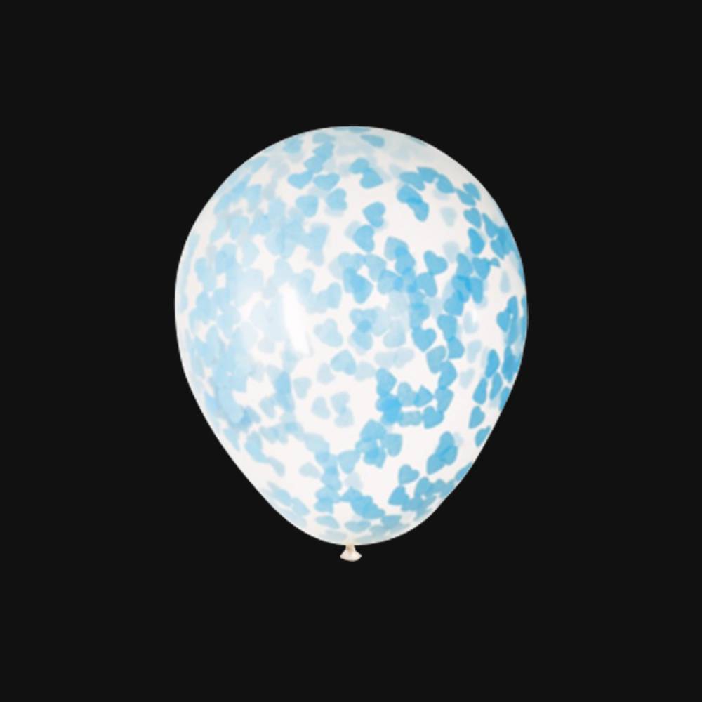Confetti ballon blauwe hartjes