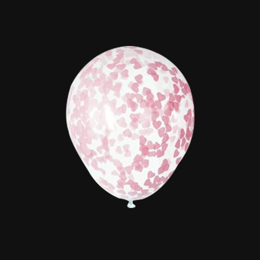 Confetti ballon roze hartjes