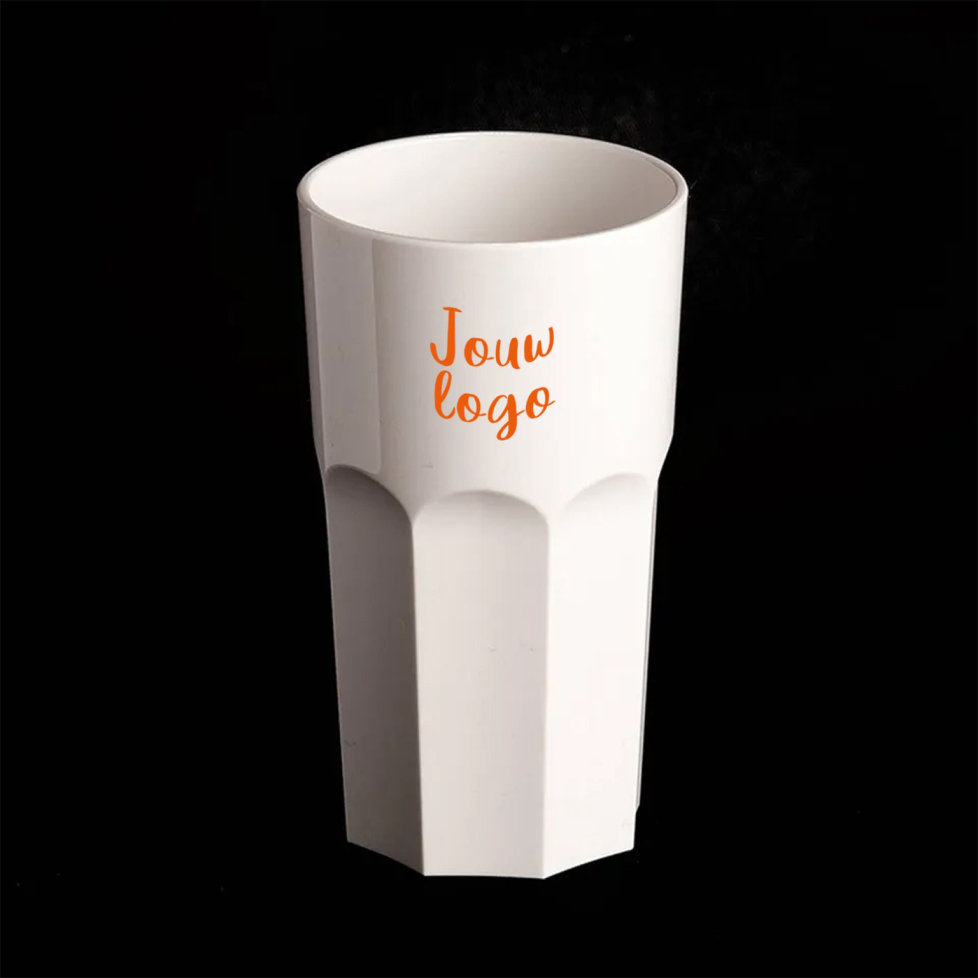 Kunststof glazen bedrukken retro wit - 33cl