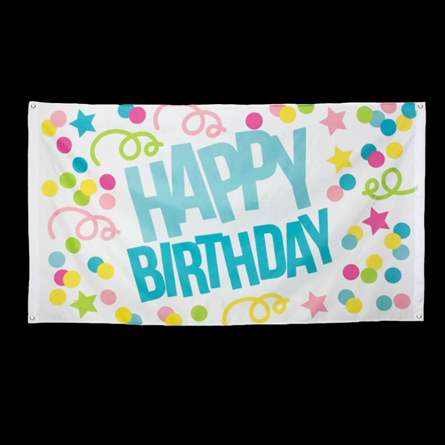 POLYESTER VLAG KLEURRIJK HAPPY BIRTHDAY.