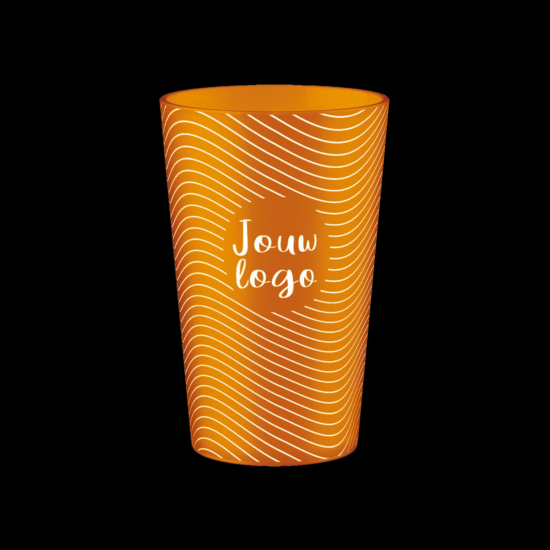 Hardcups bedrukken oranje 25cl goedkoop