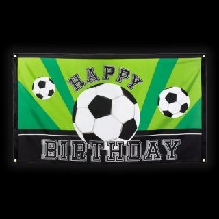 polyester banner voetbal happy birthday