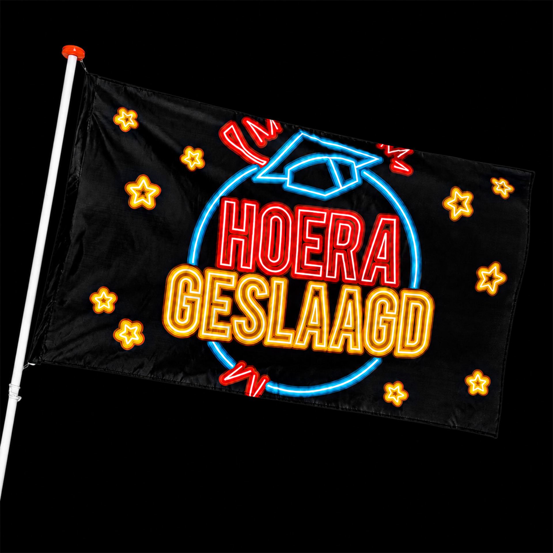 Polyester vlag hoera geslaagd