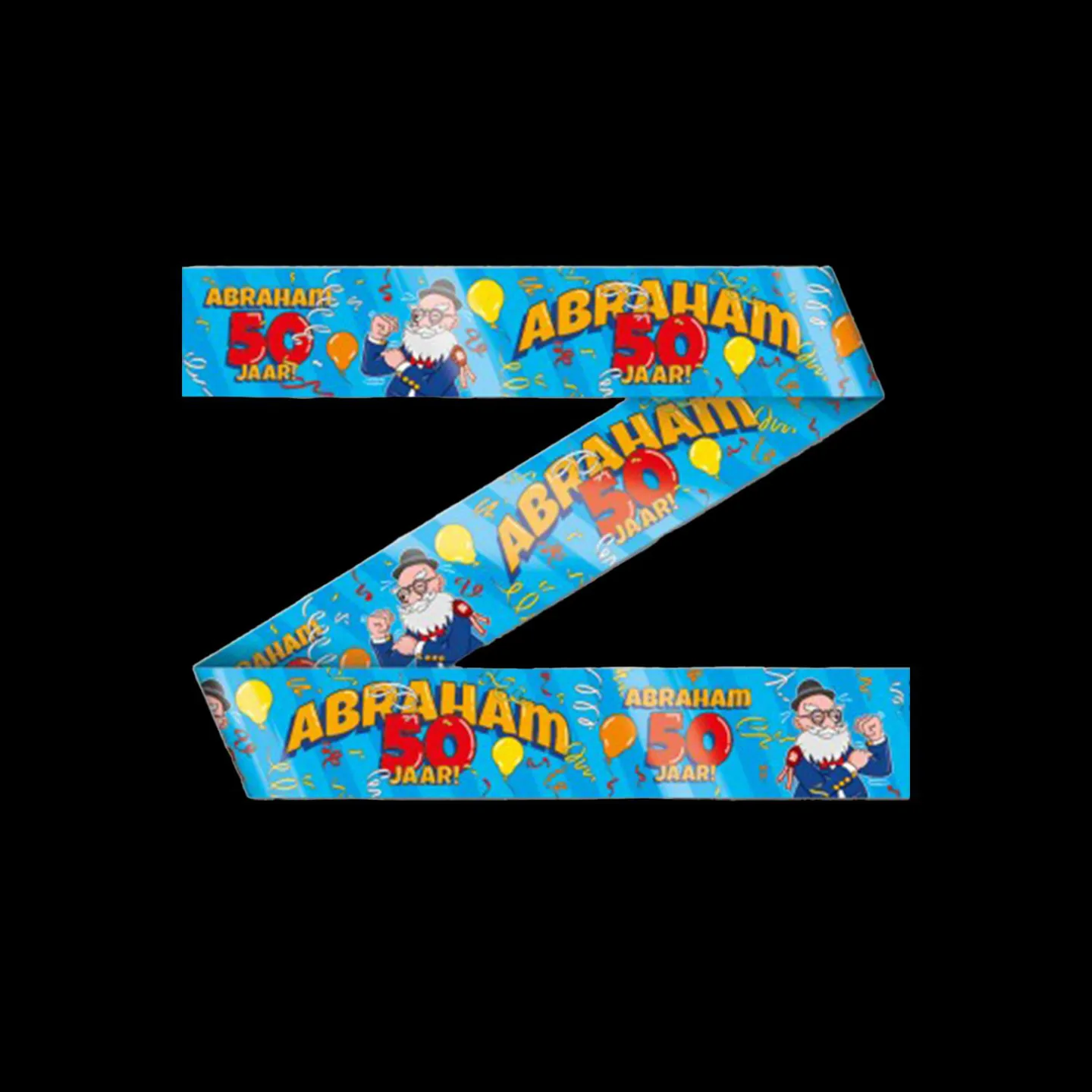 Afzetlint abraham cartoon 50 jaar.