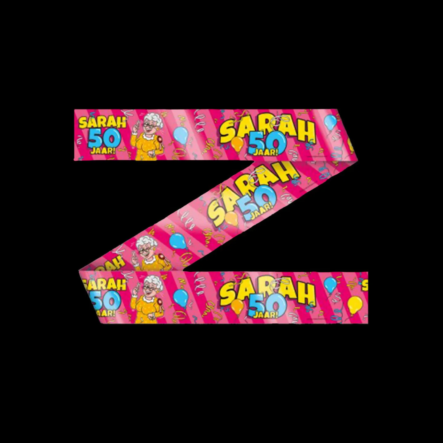 Afzetlint sarah cartoon 50 jaar.