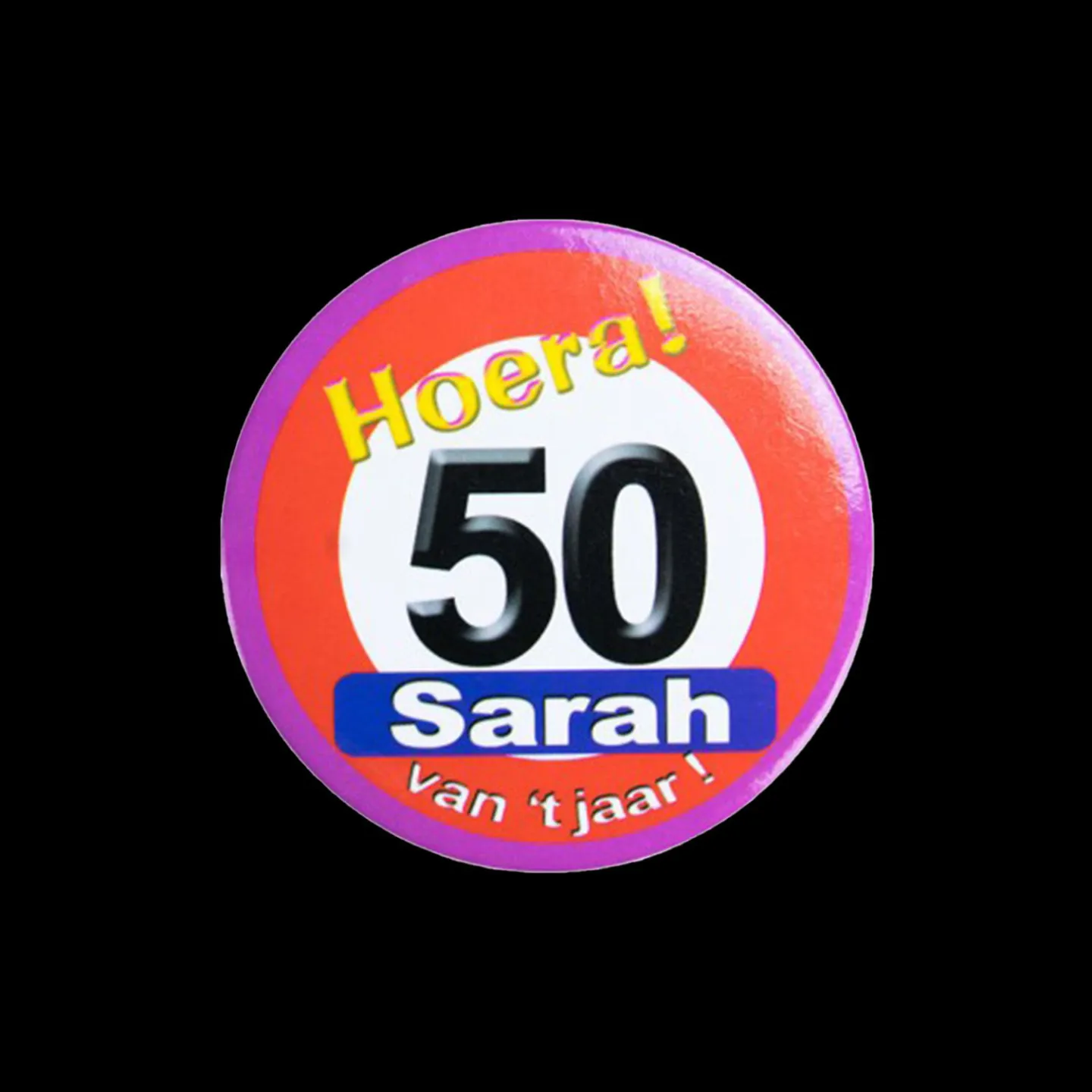 button verkeersbord sarah hoera 50.