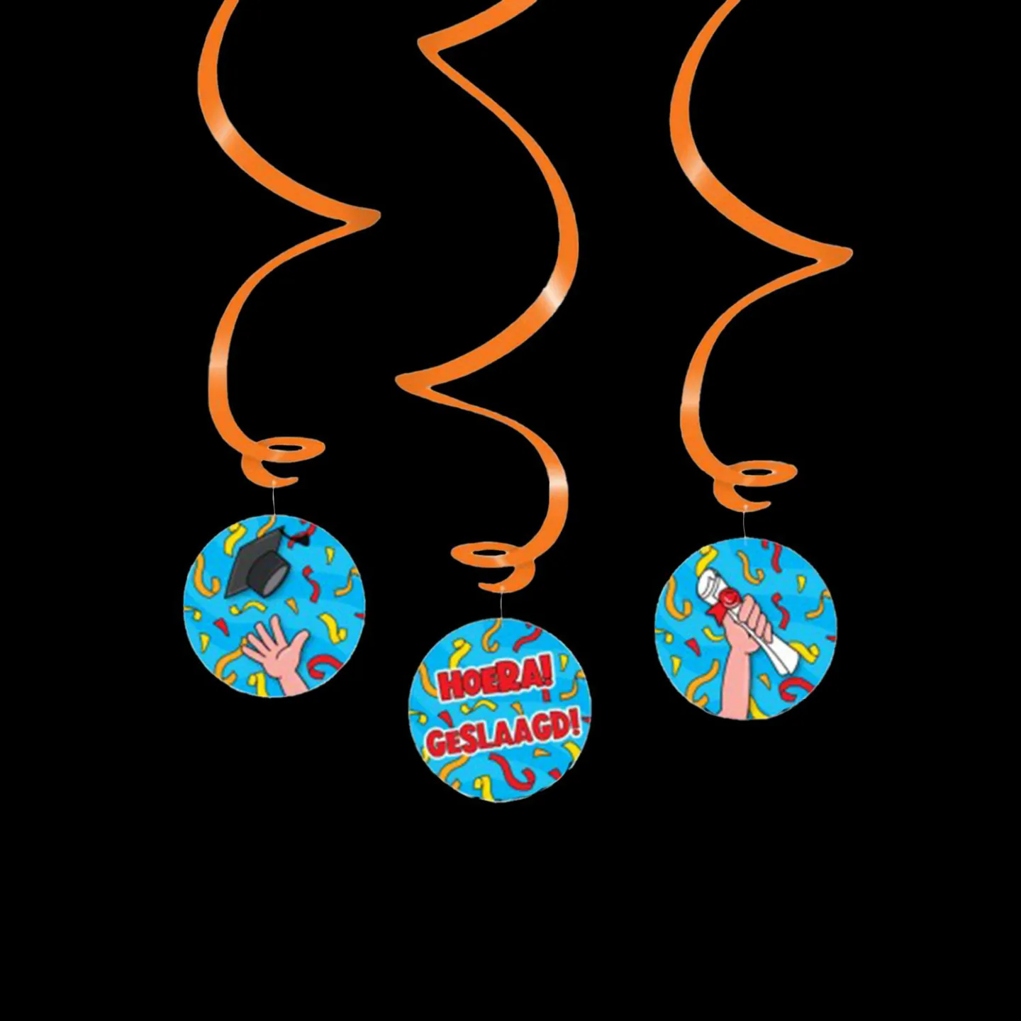 Decoratie cartoon hoera geslaagd.