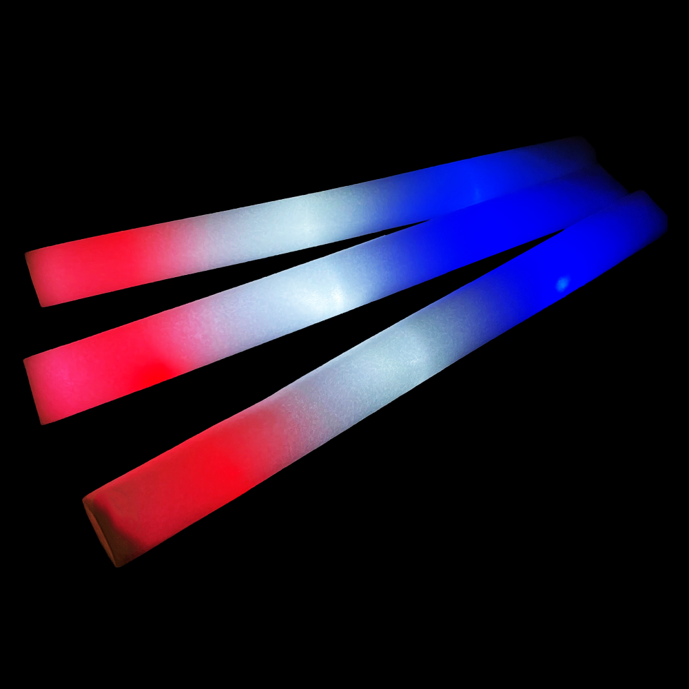 foam sticks rood wit blauw