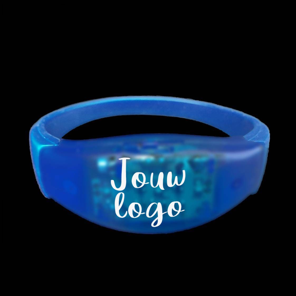 Sound activated LED armband bedrukken blauw