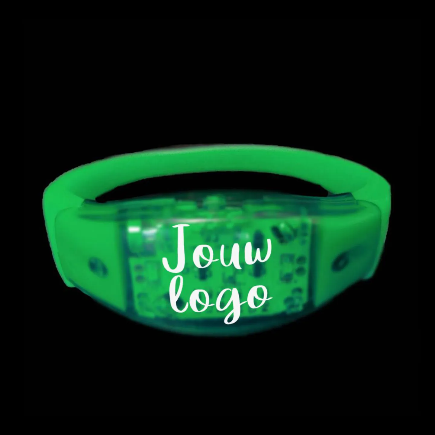 Sound activated LED armband bedrukken groen.