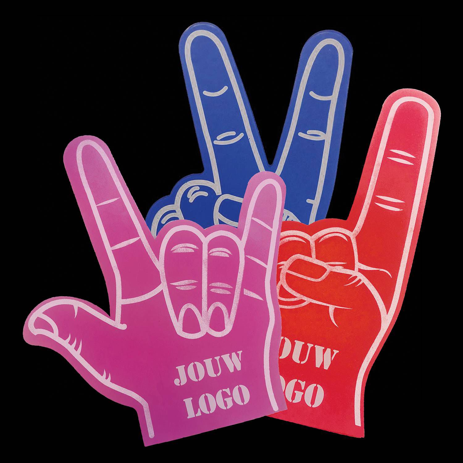 goedkope foam hand bedrukken middelvinger roze