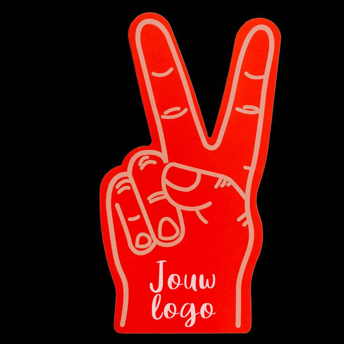 Foam handen bedrukken Peace rood.