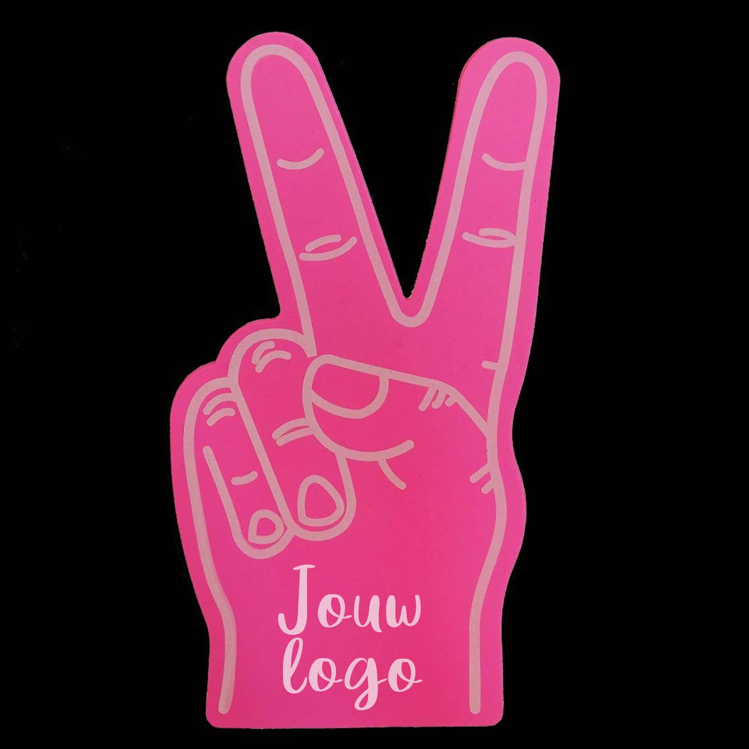 Foam handen bedrukken Peace roze