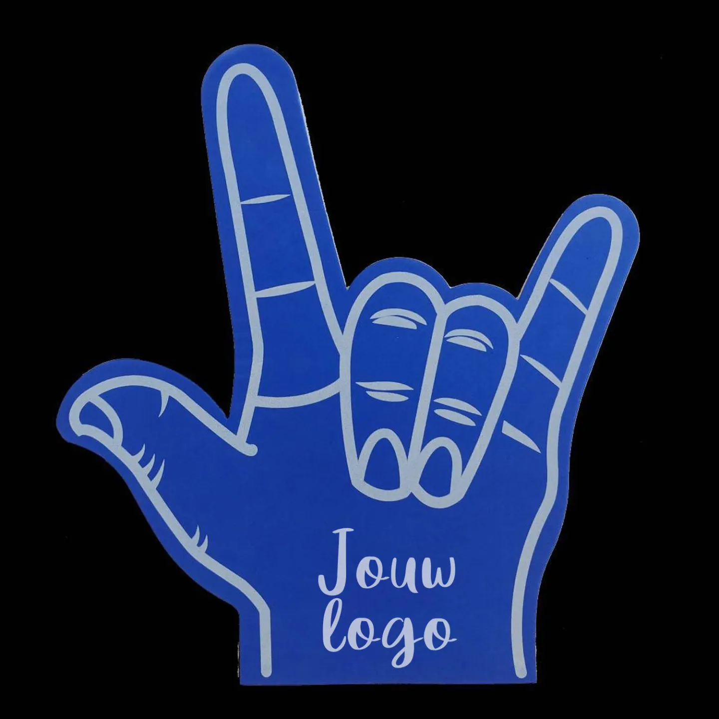 Foam handen bedrukken Rock blauw kopen.