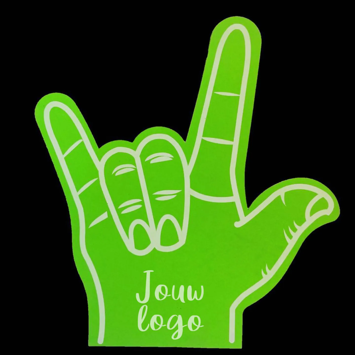 Foam handen bedrukken Rock groen.