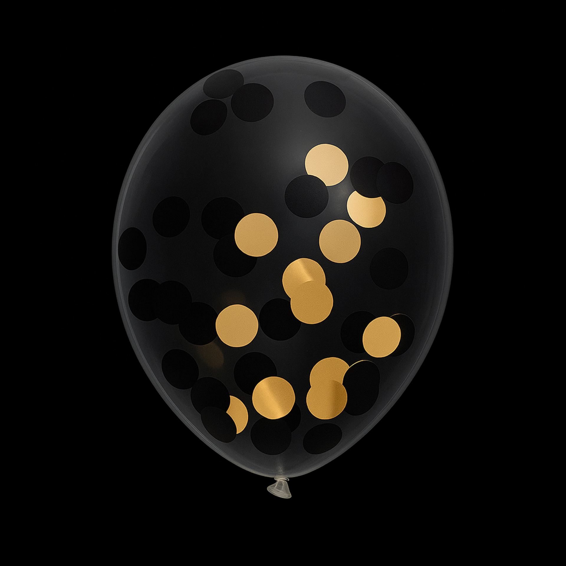 Confetti ballonnen zwart & gouden confetti