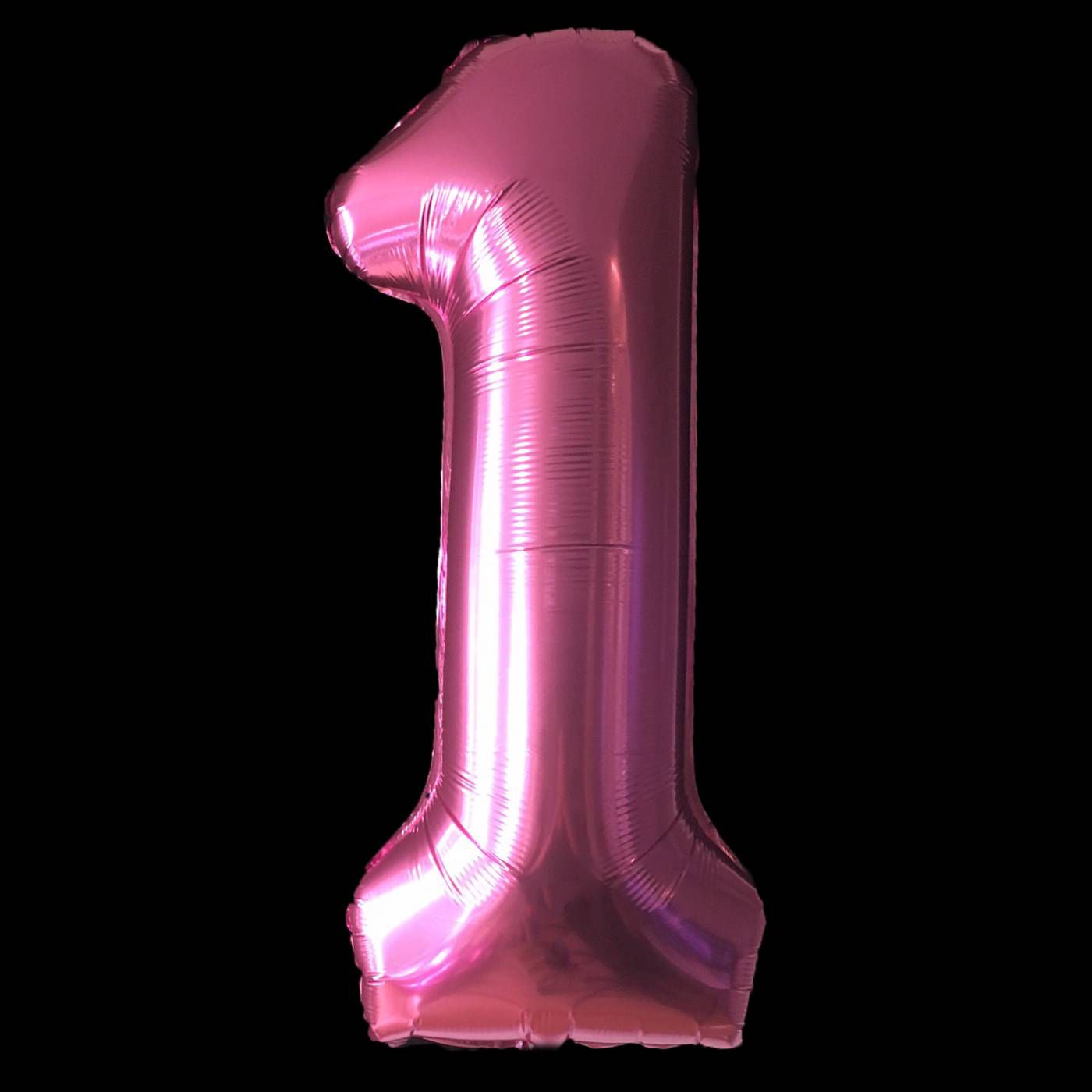 Cijfer ballon roze - 97cm Cijfer één