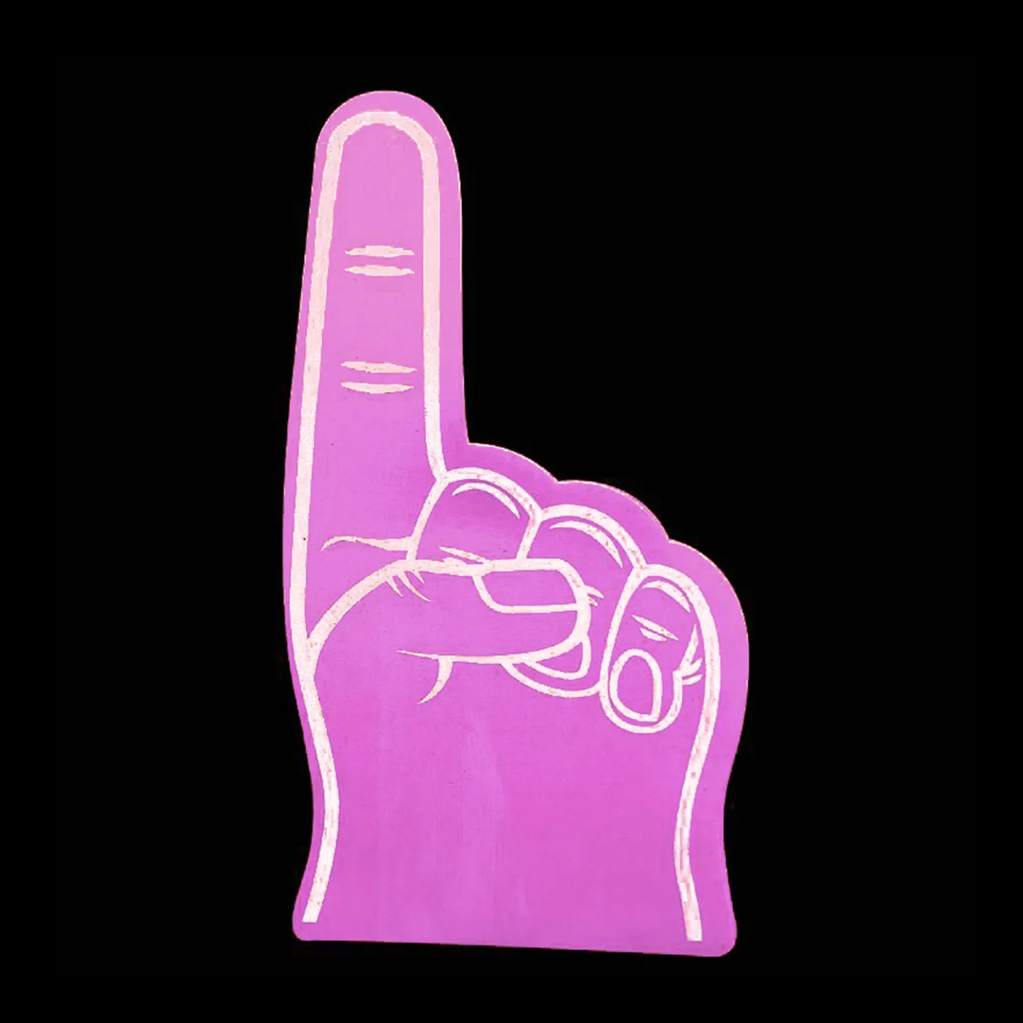 Goedkope foam hand wijsvinger roze.