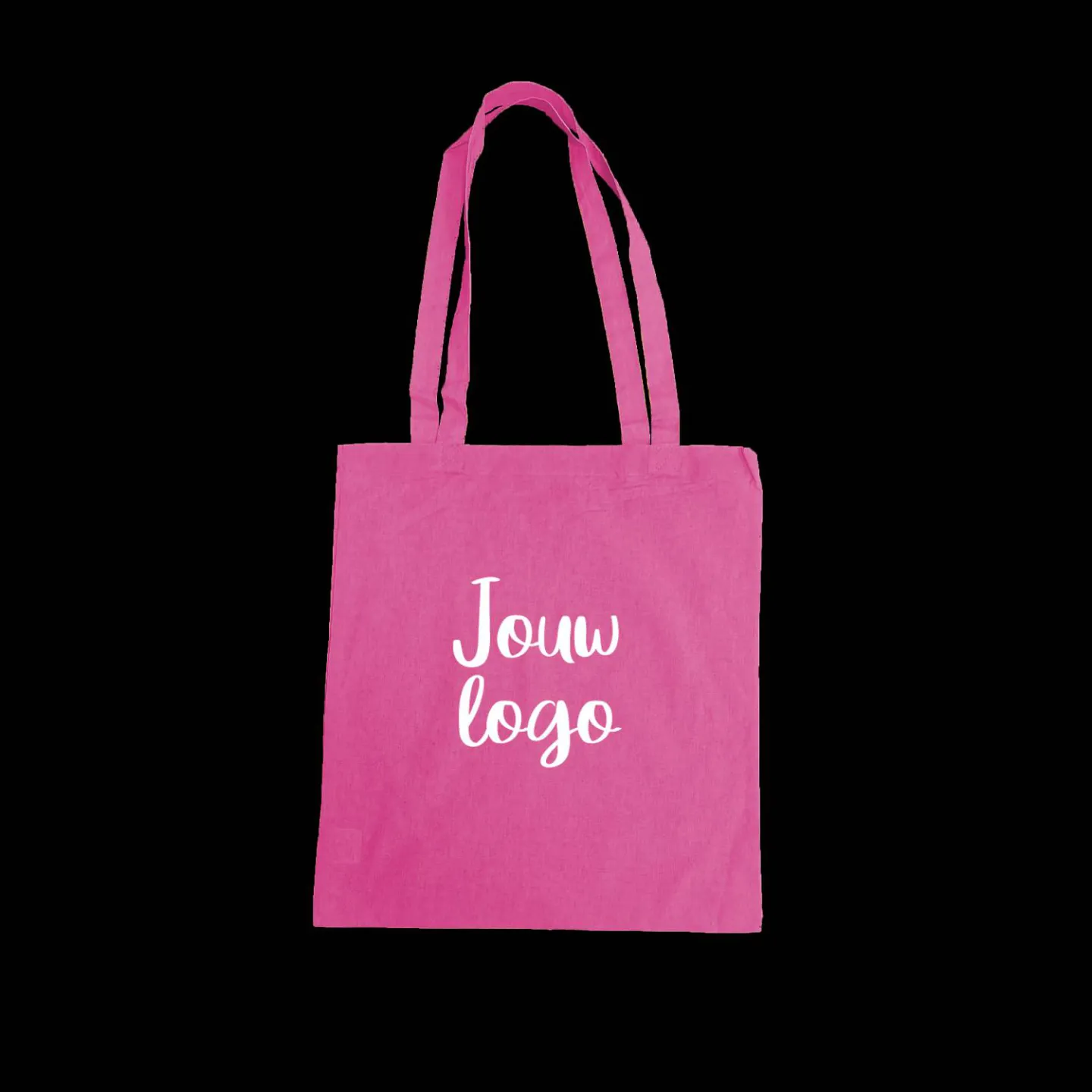 Katoenen tas bedrukken Lang hengsel Roze.