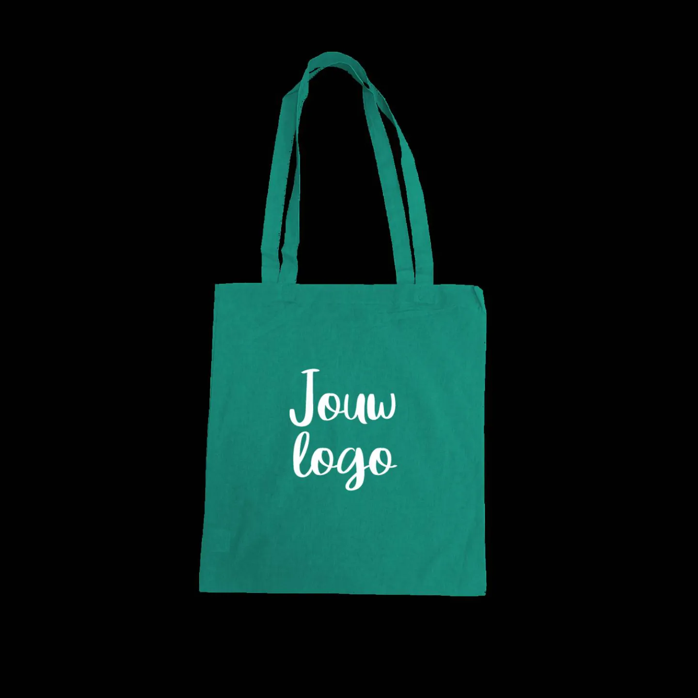 Katoenen tas bedrukken Lang hengsel Turquoise.