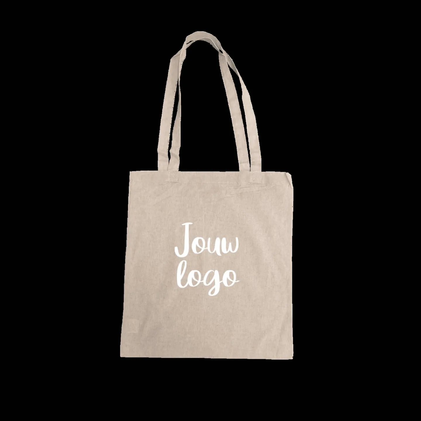 Katoenen tas bedrukken Lang hengsel Beige.