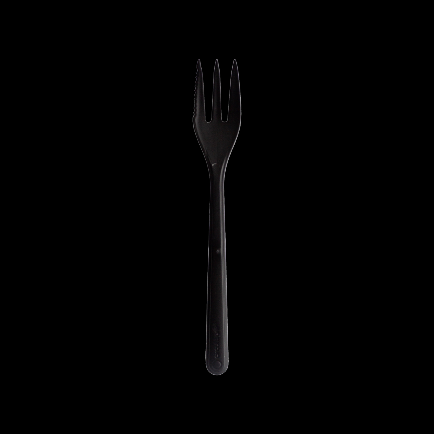Kunststof snackvork Circulware 13cm Zwart