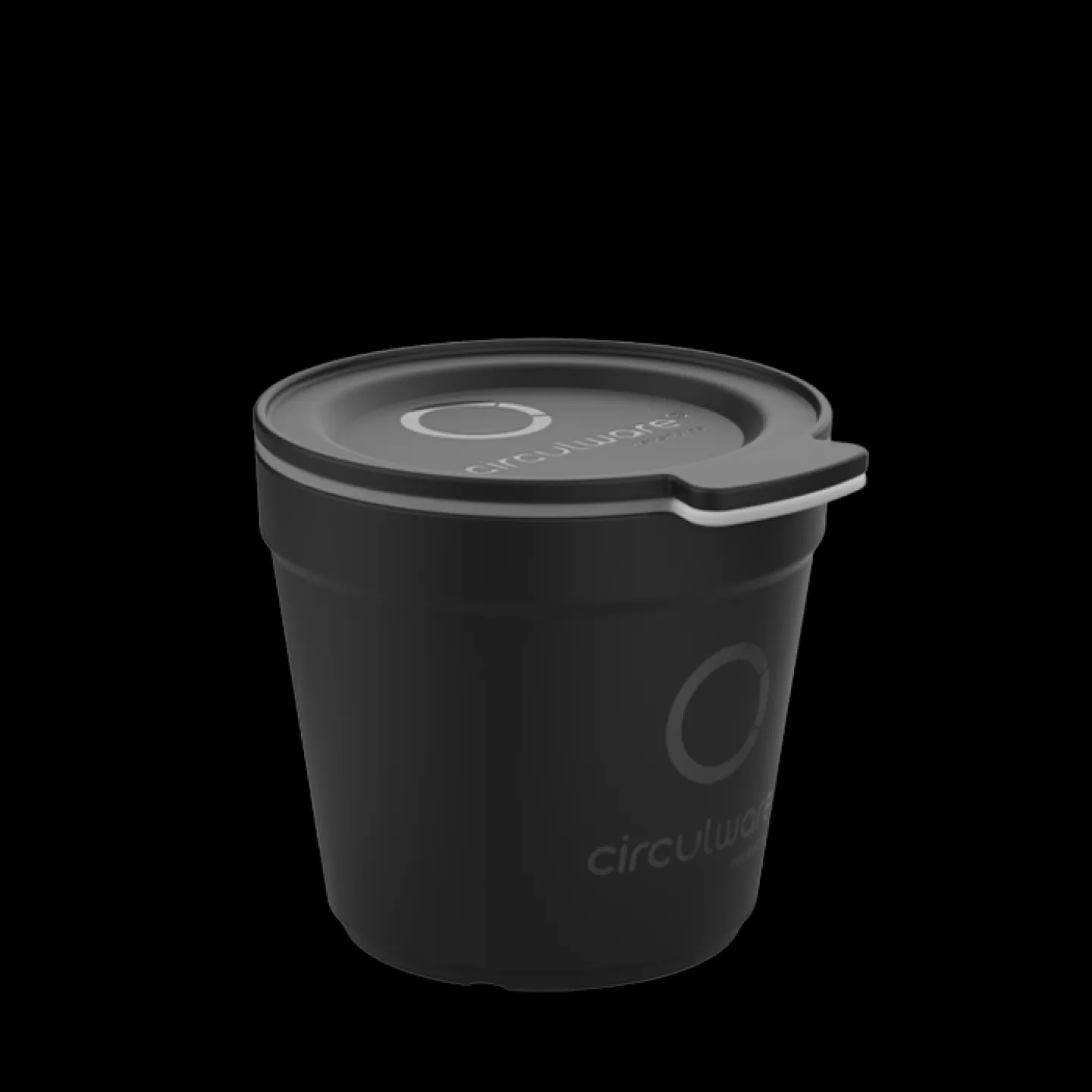 Koffiebeker deksel circulware zwart kunststof.