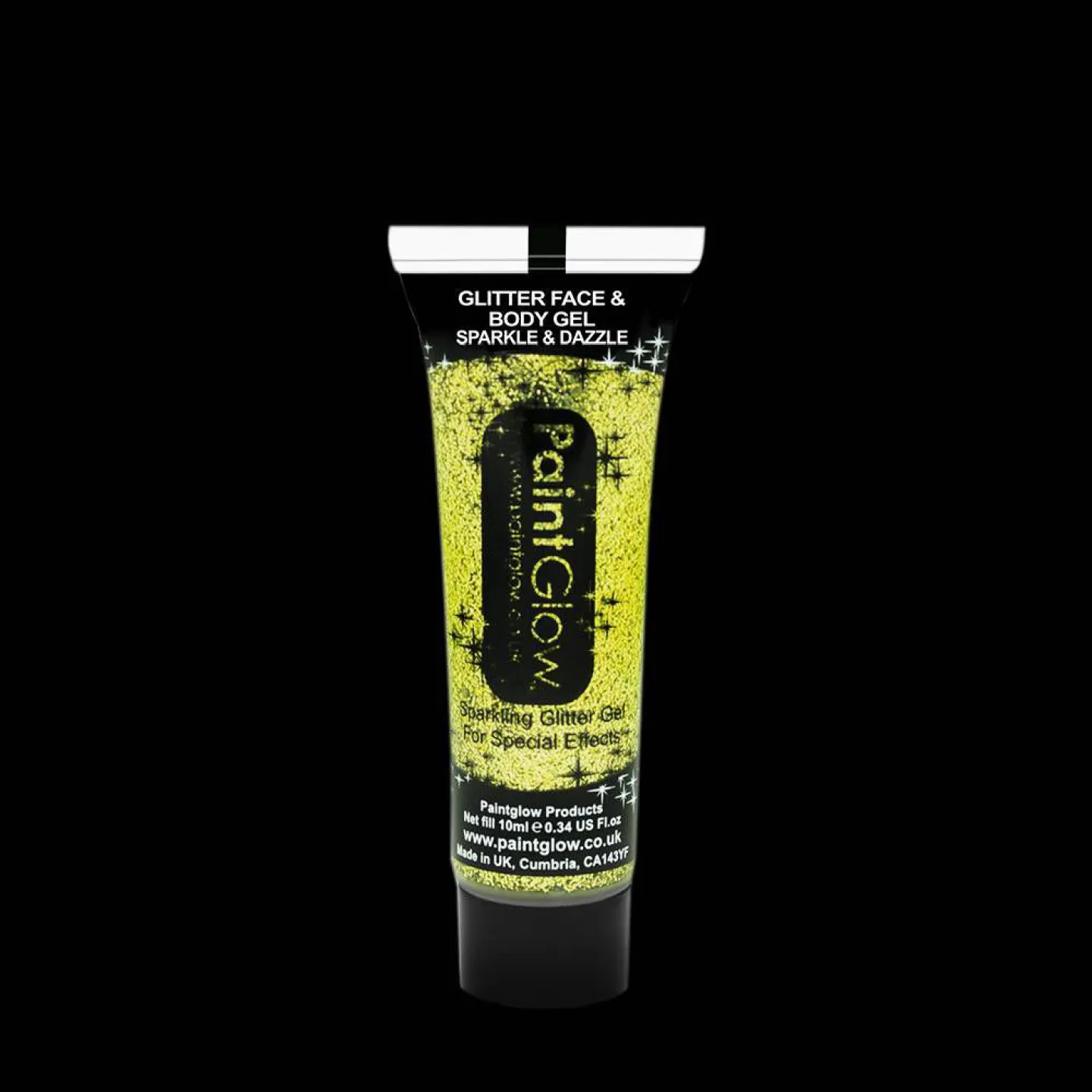 Glitter face & body gel 10ml goud.