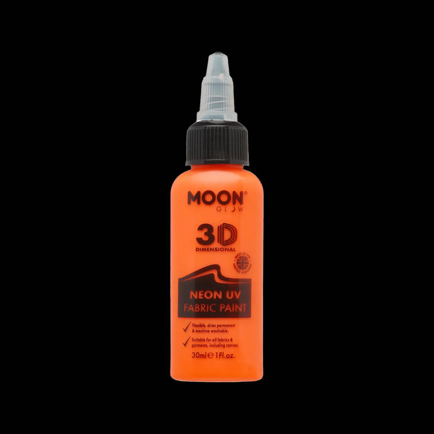 UV lichtgevende textiel verf 30ml Neon oranje.