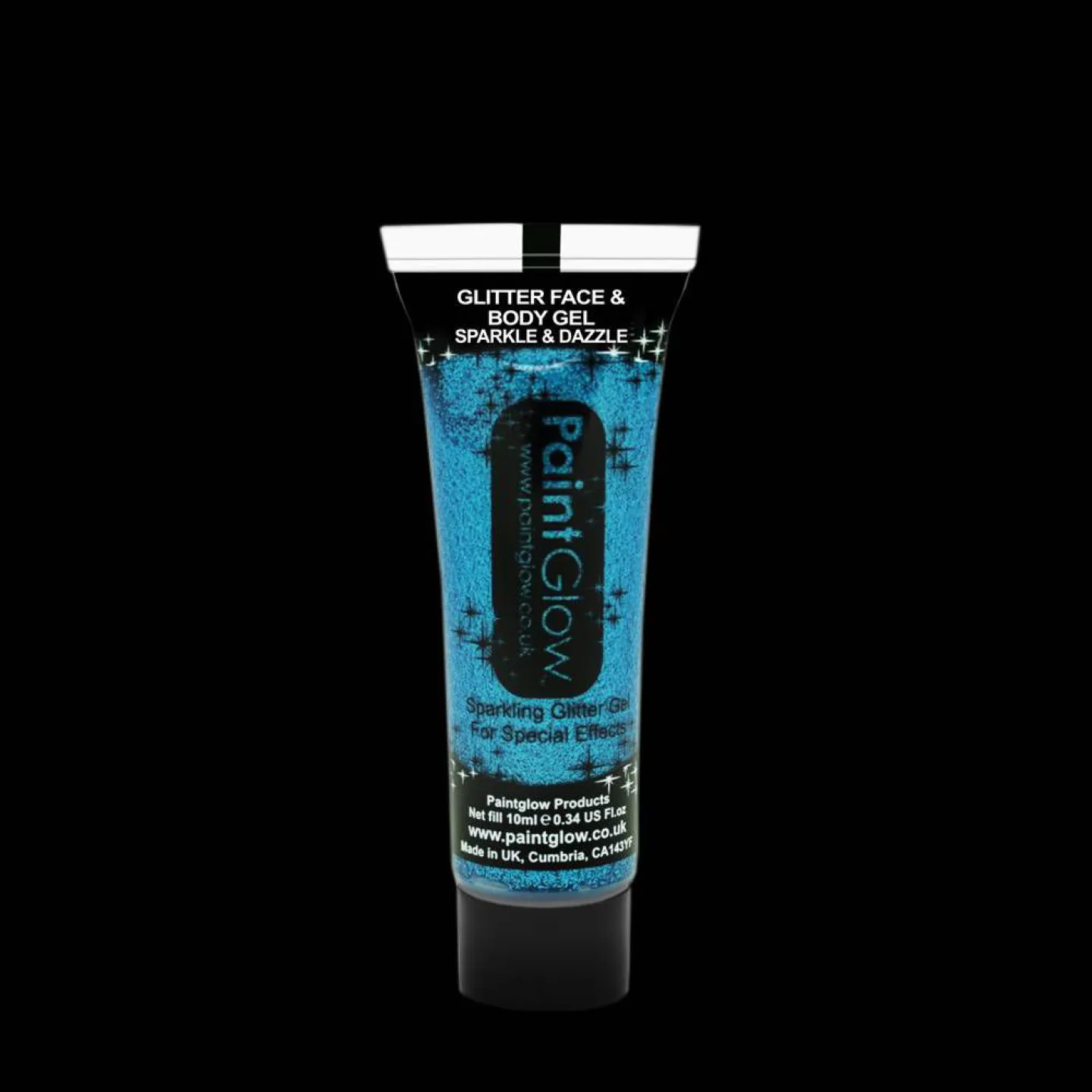 Glitter face & body gel 10ml blauw.